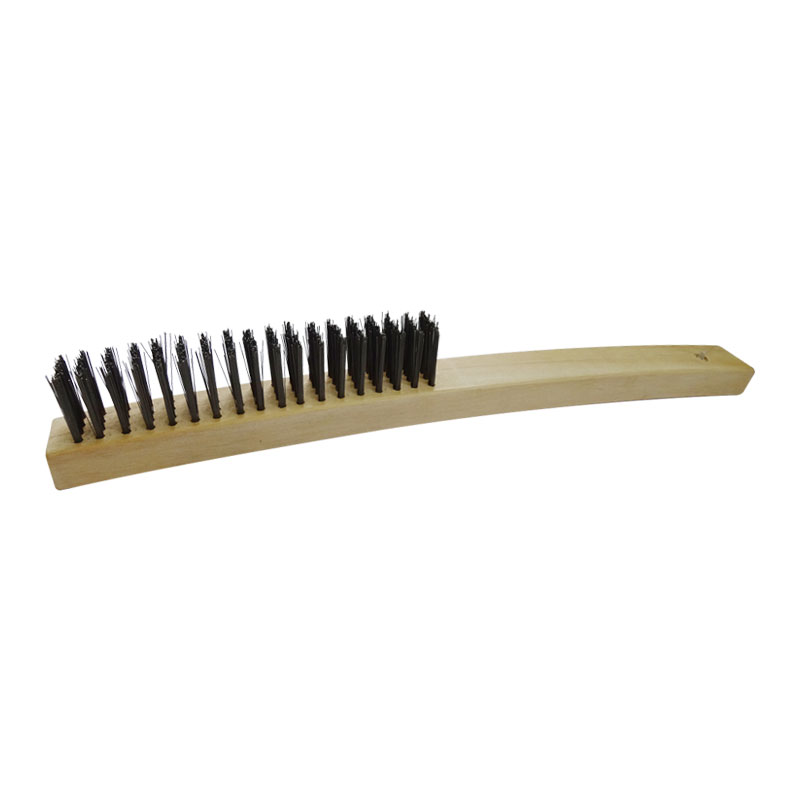 Wire Brush 4 Row Stiff Wood Stock